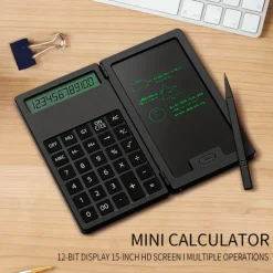 Portable Foldable LCD Writing Pad Calculator Function Scientific Writing Pad Learn Business Office Calculator