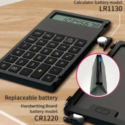 Portable Foldable LCD Writing Pad Calculator Function Scientific Writing Pad Learn Business Office Calculator