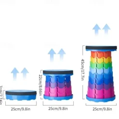 Portable Folding Stool Collapsible Stool for Queuing, Fishing, and Outdoor Camping Ultralight and Adjustable with extendable height 45cm/17.7in