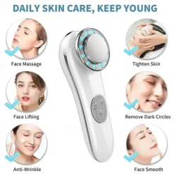 Portable Galvanic Facial Machine 7 In 1 High Frequency Face Massager Microcurrent Skin Firming Machine Skin Improve Roller Tools