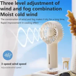 Portable Handheld Spray Fan – Large Wind Refillable Water Mist Cooling Fan for Outdoor and Travel