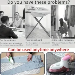 Portable Ironing Mat Blanket (Iron Anywhere) Ironing Board Replacement, Iron Board Alternative Cover Portable Ironing Board Cover/Padding /Quilting Washer/Dryer Heat Pad