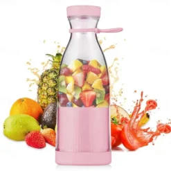 Portable Juicer, Mini Electric Fruit Blender, Rechargeable Juice Maker, Compact Shake Cup for Smoothies & Juices