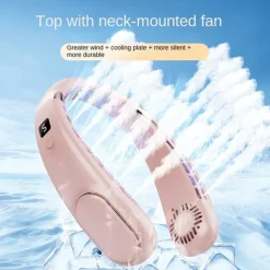 Portable Leafless Neck Fan – Quiet Mini Sports Fan with Strong Wind, USB Rechargeable for Outdoor Activities