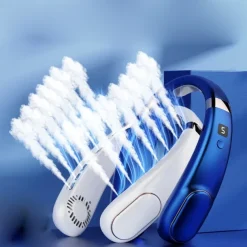 Portable Leafless Neck Fan – Quiet Mini Sports Fan with Strong Wind, USB Rechargeable for Outdoor Activities