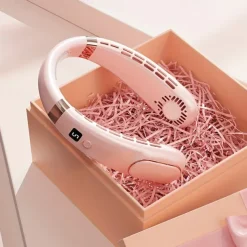 Portable Leafless Neck Fan – Quiet Mini Sports Fan with Strong Wind, USB Rechargeable for Outdoor Activities