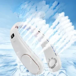 Portable Leafless Neck Fan – Quiet Mini Sports Fan with Strong Wind, USB Rechargeable for Outdoor Activities