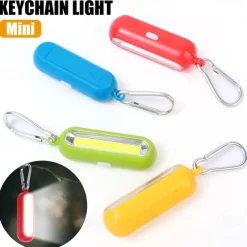 Portable Mini COB LED Keychain Pocket Flashlight 3 Modes LED Flashlight Battery Powered Outdoor Camping Hiking Fishing Torch
