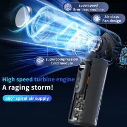 Portable Mini Handheld Fan with Ice Porcelain Dual Cooling, 3000mAh Battery, Digital Display, 100 Speed Adjustable, Quiet Lightweight USB Rechargeable Cooling Fan for Outdoor Travel