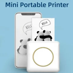 Portable Mini Label Printer: BT-Compatible Inkless Pocket Printer for iPhone Thermal Sticker Maker - Perfect for Receipts, Pictures, Notes, and Home/Office Use!