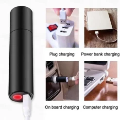 Portable Mini LED Flashlight, LED Torch Rechargeable 3 Lighting Modes Waterproof Retractable Powerful Light Torch Outdoor Zoom Torch