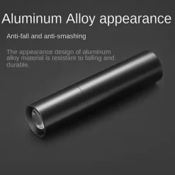 Portable Mini LED Flashlight, LED Torch Rechargeable 3 Lighting Modes Waterproof Retractable Powerful Light Torch Outdoor Zoom Torch