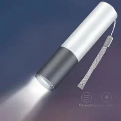 Portable Mini LED Flashlight, LED Torch Rechargeable 3 Lighting Modes Waterproof Retractable Powerful Light Torch Outdoor Zoom Torch