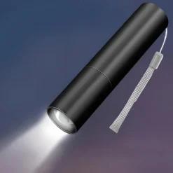 Portable Mini LED Flashlight, LED Torch Rechargeable 3 Lighting Modes Waterproof Retractable Powerful Light Torch Outdoor Zoom Torch