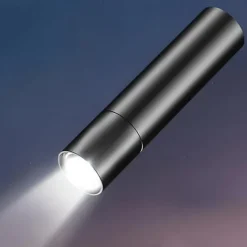 Portable Mini LED Flashlight, LED Torch Rechargeable 3 Lighting Modes Waterproof Retractable Powerful Light Torch Outdoor Zoom Torch