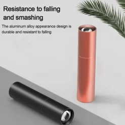 Portable Mini LED Flashlight, LED Torch Rechargeable 3 Lighting Modes Waterproof Retractable Powerful Light Torch Outdoor Zoom Torch