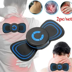 Portable Neck Body Massager Microcurrent Muscle Relief Pain Mini Electric Convenient Intelligent Cervical Massage Stickers Meridian Massager