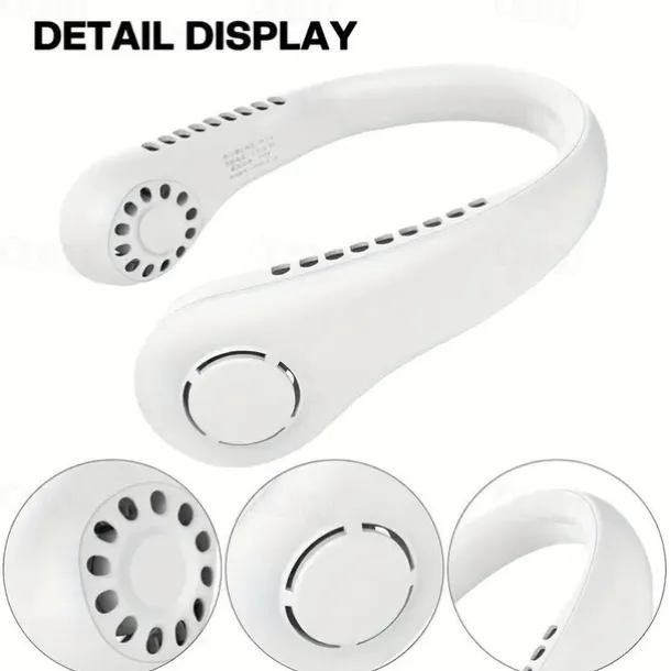 Portable Neck Fan Electric Wireless Fan USB Charging Mini Ventilator Cooling Vaneless Silent Neck Fan Sport Travel Work Learning Neck Hanging Shoulder Neck Fan Touch Third Gear Adjusts Long Range