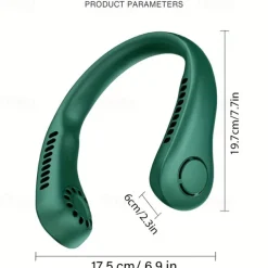 Portable Neck Fan Electric Wireless Fan USB Charging Mini Ventilator Cooling Vaneless Silent Neck Fan Sport Travel Work Learning Neck Hanging Shoulder Neck Fan Touch Third Gear Adjusts Long Range