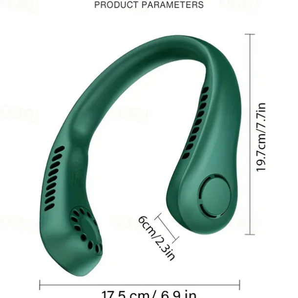 Portable Neck Fan Electric Wireless Fan USB Charging Mini Ventilator Cooling Vaneless Silent Neck Fan Sport Travel Work Learning Neck Hanging Shoulder Neck Fan Touch Third Gear Adjusts Long Range