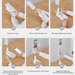 Portable Phone Holder With LED Dimming Light for Live Stream Make Up YouTube TikTok Dimmable LED Camera Ring Light for iPhone & Android Phone