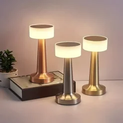 Portable Rechargeable LED Table Lamp with Touch Sensor Dimming Perfect for Bedroom, Living Room Office, College Dorm Bar Party Dinner and Restaurant Decor
