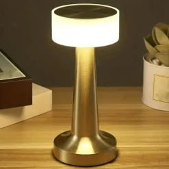 Portable Rechargeable LED Table Lamp with Touch Sensor Dimming Perfect for Bedroom, Living Room Office, College Dorm Bar Party Dinner and Restaurant Decor