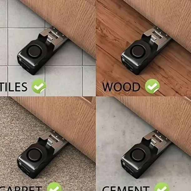 Portable Safety Tool With 120DB Alarm For Home Travel Apartment Door Stop Alarm, Door Stopper Security Device