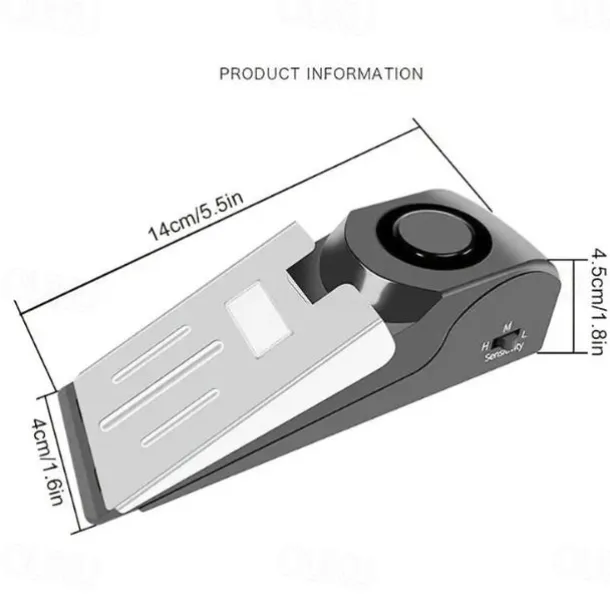 Portable Safety Tool With 120DB Alarm For Home Travel Apartment Door Stop Alarm, Door Stopper Security Device