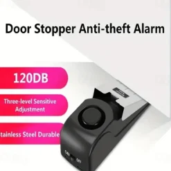 Portable Safety Tool With 120DB Alarm For Home Travel Apartment Door Stop Alarm, Door Stopper Security Device
