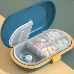 Portable Small Medicine Box Small Mini Tablets Pills Medication Packaging Box 7-Day Travel Large Capacity Storage Box 1PC