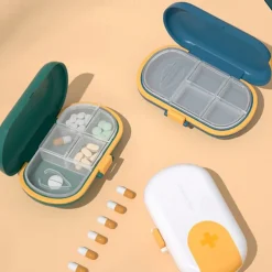 Portable Small Medicine Box Small Mini Tablets Pills Medication Packaging Box 7-Day Travel Large Capacity Storage Box 1PC