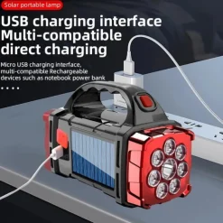 Portable Solar Camping Light - Multifunctional LED Flashlight for Outdoor Hiking, Power Outages - Rechargeable and Super Bright