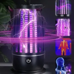 Portable USB Mosquito Killer Lamp – Rechargeable Electric Insect Zapper for Outdoor and Indoor Use, Silent Anti-Mosquito Trap