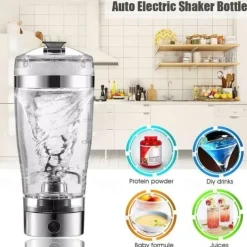 Portable USB Rechargeable Protein Shaker Bottle Electric Mixer Cup