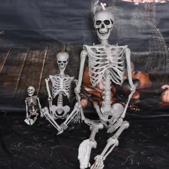 Posable Halloween Skeleton- Full Body Halloween Skeleton with Movable Joints for Haunted House Props Decorations (1pc)