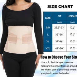 Postpartum Belly Band & Abdominal Binder Post Surgery Compression Wrap Recovery Support Belt