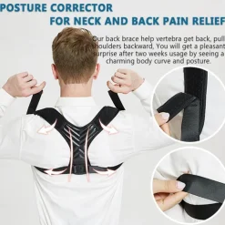 Posture Corrector for Men and Women, Adjustable Back Brace Belt, Support Shoulder Straightener, Back Spine Corrector Providing Pain Relief from Lumbar, Neck, Shoulder, and Clavicle, Back