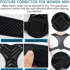 Posture Corrector for Men and Women, Adjustable Back Brace Belt, Support Shoulder Straightener, Back Spine Corrector Providing Pain Relief from Lumbar, Neck, Shoulder, and Clavicle, Back