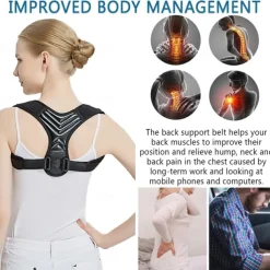 Posture Corrector for Men and Women, Adjustable Back Brace Belt, Support Shoulder Straightener, Back Spine Corrector Providing Pain Relief from Lumbar, Neck, Shoulder, and Clavicle, Back