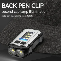 Powerful 2 XTECOB Flashlight with Powerful Magnet Mini Flashlight Rechargeable Hat Clip Light Outdoor Waterproof Camping Fishing