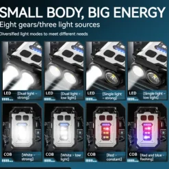 Powerful 2 XTECOB Flashlight with Powerful Magnet Mini Flashlight Rechargeable Hat Clip Light Outdoor Waterproof Camping Fishing