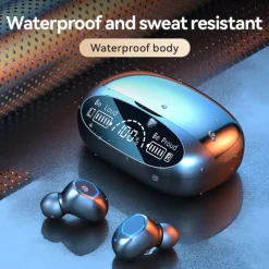Powerful Bass True Wireless Earbuds Bluetooth 5.3 IPX7 Waterproof Noise Reduction Earphones