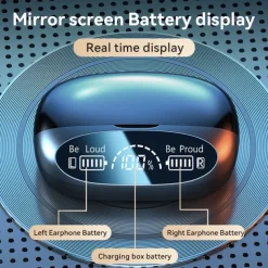 Powerful Bass True Wireless Earbuds Bluetooth 5.3 IPX7 Waterproof Noise Reduction Earphones