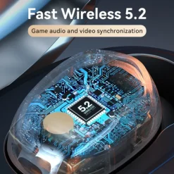 Powerful Bass True Wireless Earbuds Bluetooth 5.3 IPX7 Waterproof Noise Reduction Earphones