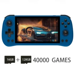 Powkiddy X55 Handheld Game Console with Built-in Games IPS RGB Screen 5.5-Inch (256G 30000 Games), Perfect Christmas Birthday Party Gifts for Friends and Children