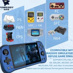 Powkiddy X55 Handheld Game Console with Built-in Games IPS RGB Screen 5.5-Inch (256G 30000 Games), Perfect Christmas Birthday Party Gifts for Friends and Children