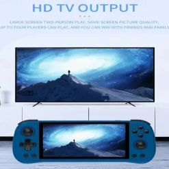 Powkiddy X55 Handheld Game Console with Built-in Games IPS RGB Screen 5.5-Inch (256G 30000 Games), Perfect Christmas Birthday Party Gifts for Friends and Children