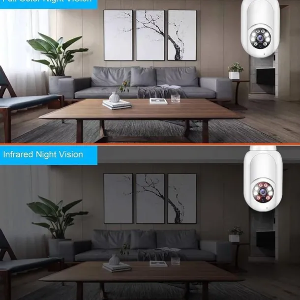 1080P/720P Wifi E27 Bulb Surveillance Camera Full Color Night Vision Motion Detection 4x Digital Zoom 2 Way Voice Indoor Baby Monitor Home Security Netcam