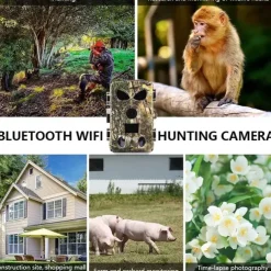 PR8000 Camera Motion WiFi 60MP Hunting Camera with SIM Card Wireless Wildlife Cam IP65 Waterproof Night Infrared Camera